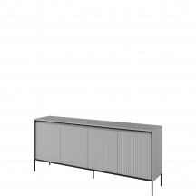 Komoda TR-04 ryflowana z oświetleniem Szara/ frez Półkole TREND Podstawowe