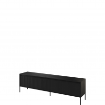 Szafka RTV TR-06 ryflowana z oświetleniem Czarna / frez Prosty TREND Podstawowe