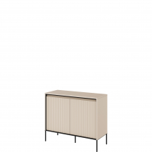 Komoda TR-02 ryflowana z oświetleniem Beż Piaskowy / frez Belka TREND Podstawowe