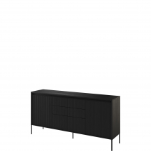 Komoda TR-01 ryflowana z oświetleniem Czarna / frez Prosty TREND Podstawowe