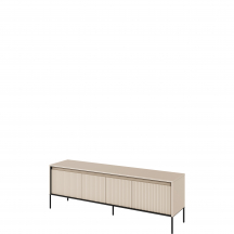 Szafka RTV TR-05 ryflowana z oświetleniem Beż Piaskowy / frez Belka TREND Podstawowe