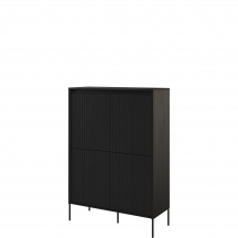 Szafka TR-03 ryflowana z oświetleniem Czarna / frez Prosty TREND Podstawowe