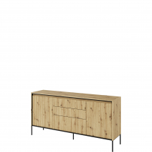 Komoda TR-01 ryflowana z oświetleniem Dąb Artisan / frez Prosty TREND Podstawowe