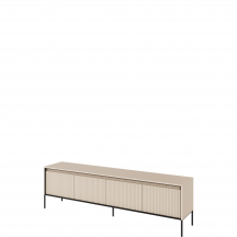 Szafka RTV TR-06 ryflowana z oświetleniem Beż Piaskowy / frez Belka TREND Podstawowe