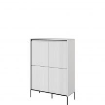 Szafka TR-03 ryflowana z oświetleniem Biała / frez Półkole TREND Podstawowe