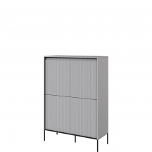 Szafka TR-03 ryflowana z oświetleniem Szara / frez Półkole TREND Podstawowe