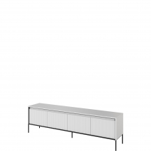 Szafka RTV TR-06 ryflowana z oświetleniem Biała / frez Półkole TREND Podstawowe