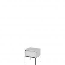 Szafka nocna TR-10 ryflowana z oświetleniem Biała / frez Półkole TREND Podstawowe