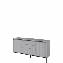 Komoda TR-01 ryflowana z oświetleniem Szara / frez Półkole TREND Podstawowe