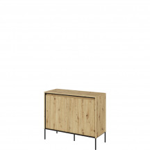 Komoda TR-02 ryflowana z oświetleniem Dąb Artisan / frez Prosty TREND Podstawowe