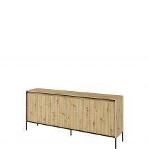 Komoda TR-04 ryflowana z oświetleniem Dąb Artisan / frez Prosty TREND Podstawowe