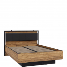 Łóżko 140 x 200 ze stelażem, pojemnikiem i oświetleniem HYTL1142B-M215 HAYATO Podstawowe