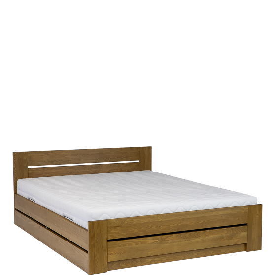 Łóżko drewniane bukowe 140 x 200 ze stelażem i pojemnikiem otwieranym od boku LK198 B BOX Podstawowe Łóżko drewniane bukowe 140 x 200 ze stelażem i pojemnikiem otwieranym od boku LK198 B BOX Podstawowe
