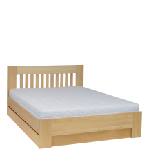 Łóżko drewniane bukowe 180 x 200 ze stelażem i pojemnikiem otwieranym od zanóżka LK186 BOX Podstawowe