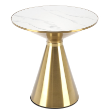 TRIBECA Halmar Ława biały marmur / złoty Podstawowe