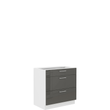 Szafka dolna stojąca 3 szuflady 80D 3S LARA GRAFIT POŁYSK Podstawowe