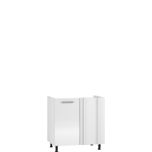 Szafka dolna stojąca narożna pod zlewozmywak 1 drzwi DKN-100/82 Biały / Biały Połysk VENTO Podstawowe