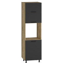 Szafka dolna wysoka słupek pod zabudowę piekarnika 3 drzwi 60 cm DP-60/214 Dąb Craft / Antracyt VENTO Podstawowe