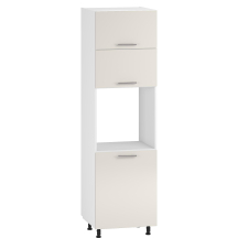 Szafka dolna wysoka słupek pod zabudowę piekarnika 3 drzwi 60 cm DP-60/214 Biały / Beżowy Połysk VENTO Podstawowe