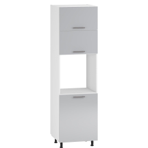 Szafka dolna wysoka słupek pod zabudowę piekarnika 3 drzwi 60 cm DP-60/214 Biały / Jasny Popiel Połysk VENTO Podstawowe
