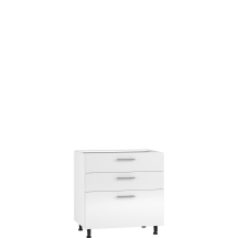 Szafka dolna stojąca 3 szuflady D3S-80/82 Hettich Biały / Biały Połysk VENTO Podstawowe