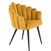 Krzesło metalowe K-410 Czarny / Musztardowy Podstawowe