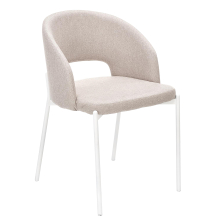 Krzesło metalowe K-486 Biały / Beż Podstawowe