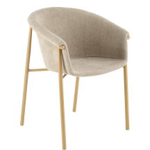 Krzesło metalowe K-489 Złoty / Beż Podstawowe