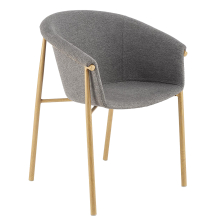 Krzesło metalowe K-489 Złoty / Popiel Podstawowe