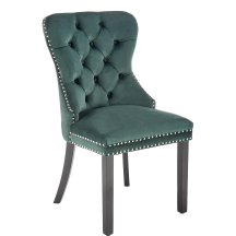 Krzesło drewniane MIYA Czarny / Ciemny Zielony Podstawowe