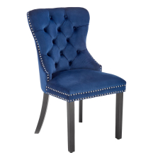 Krzesło drewniane MIYA Czarny / Granatowy Podstawowe (2)