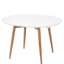 Stół rozkładany 120-200x100x75 EDWARD Biały / Dąb Miodowy Podstawowe