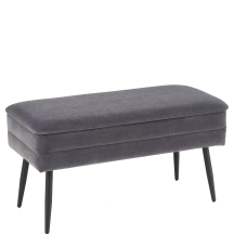 Ławka ze schowkiem VELVA popielaty / czarny Podstawowe