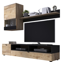 Meblościanka SNAP Dąb Lefkas / Czarny Podstawowe