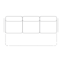 Sofa bez boków z funkcją spania 3 F BB ALISON Podstawowe