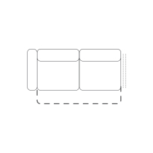 Sofa z jednym bokiem i wysuwanymi siedziskami Lewa 2WL BENETTO Podstawowe