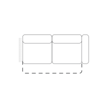 Sofa z jednym bokiem i wysuwanymi siedziskami Prawa 2WR ESPRIT Podstawowe
