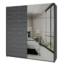 Szafa 2 drzwi przesuwnych lustro 200 cm Dąb Carbon 24CBEA67 TYP-67 GALAXY Podstawowe