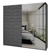 Szafa 2 drzwi przesuwnych lustro 220 cm Dąb Carbon 24CBEA68 TYP-68 GALAXY Podstawowe