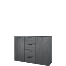 Komoda 2 drzwi 4 szuflady Dąb Carbon 24CBEA26 TYP-26 GALAXY Podstawowe