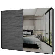Szafa 2 drzwi przesuwnych lustro 270 cm Dąb Carbon 24CBEA69 TYP-69 GALAXY Podstawowe