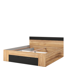 Łóżko 180 x 200 z szufladami Dąb Mauvella / Czarny 22MW1692 TYP-92 BETA Podstawowe