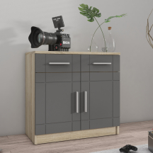 Komoda 2F2S Grafit / Dąb Sonoma PARIS Podstawowe