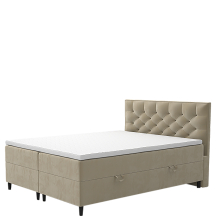 Łóżko kontynentalne 160 x 200 z pojemnikiem i materacem CABO BOX SPRING Podstawowe