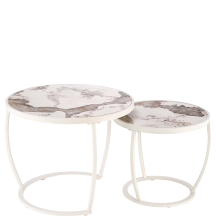 INES beżowy marmur / biały Halmar Ława zestaw Podstawowe