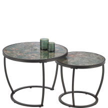 INES zielony marmur / czarny Halmar Ława zestaw Podstawowe