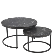 JAVA czarny marmur Halmar Ława zestaw Podstawowe