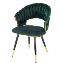 Krzesło metalowe K-551 Czarny / Złoty / Ciemny Zielony Podstawowe