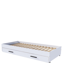 Łóżko dolne 90 x 200 ze stelażem i szufladą biały VERSO Podstawowe