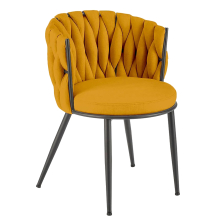 Krzesło metalowe K-516 Czarny / Musztardowy Podstawowe